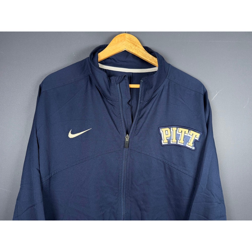 Nike Pitt Panthers Mens Large Navy Blue Full Zip Windbreaker Jacket PITT